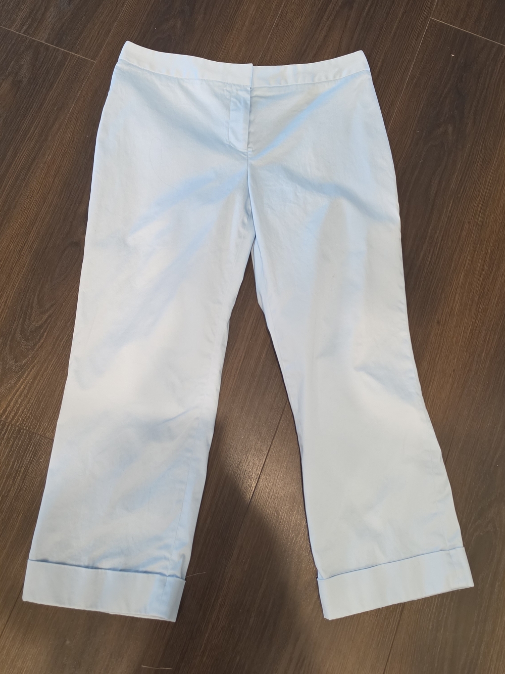 Casual Corner Light Blue Cropped Jeans with Cuffed Ankles